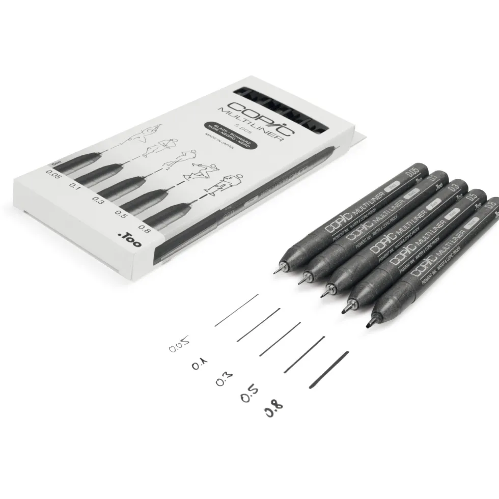 Zestaw cienkopisów Copic Multiliner - Black 5 szt.