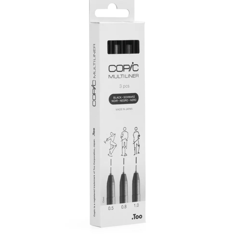 Zestaw cienkopisów Copic Multiliner Broad - Black 3 szt.