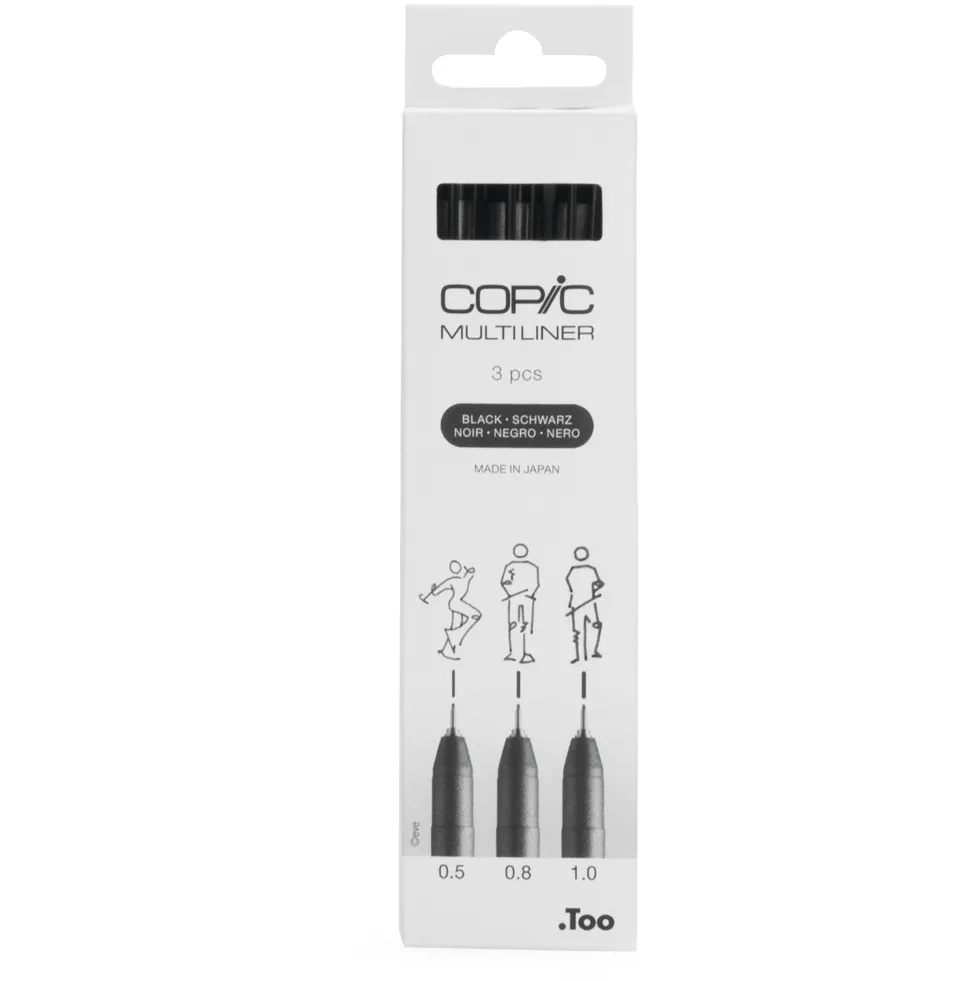 Zestaw cienkopisów Copic Multiliner Broad - Black 3 szt.