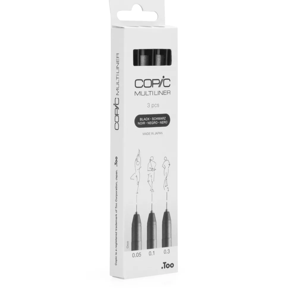 Zestaw cienkopisów Copic Multiliner Fine - Black 3 szt.