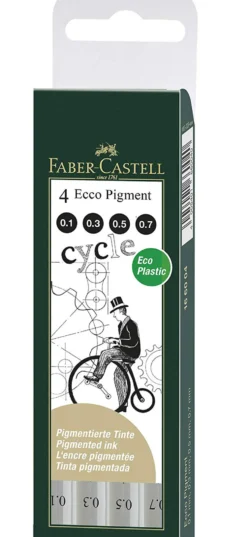 Zestaw cienkopisów Ecco Pigment - Faber-Castell - 4 szt.