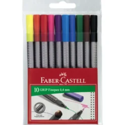 Zestaw cienkopisów Grip Finepen w etui - Faber-Castell - 10 kolorów