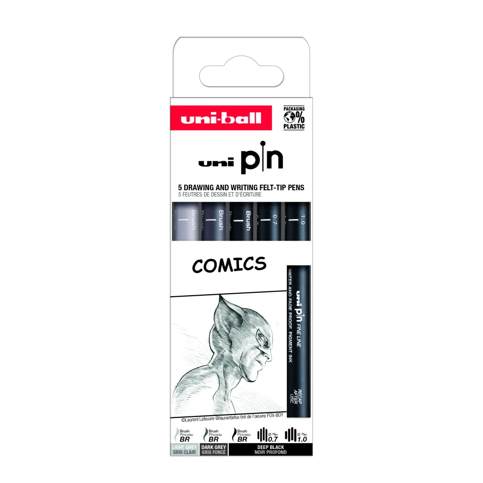 Zestaw cienkopisów kreślarskich Pin 200 Comics - Uni - 5 szt.