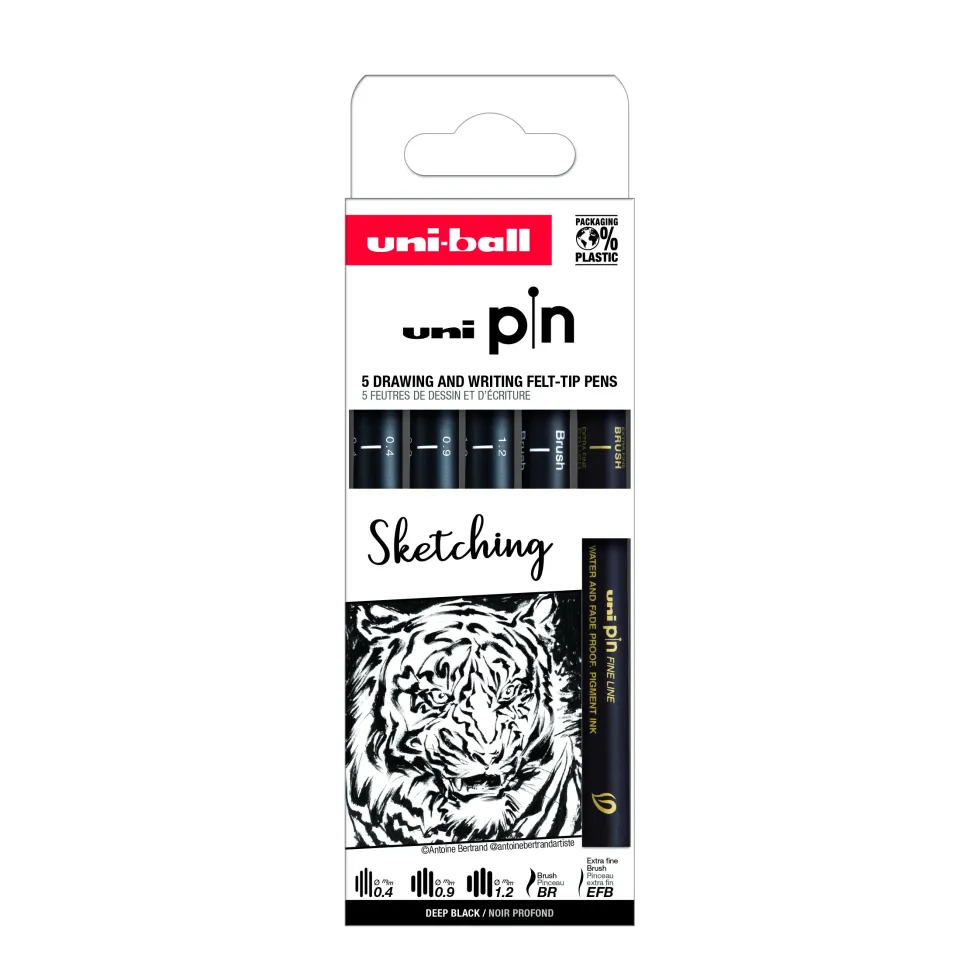 Zestaw cienkopisów kreślarskich Pin 200 Sketching - Uni - 5 szt.