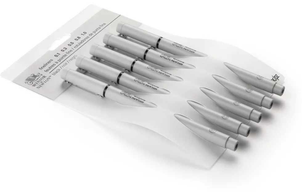 Zestaw cienkopisów kreślarskich - Winsor & Newton - czarne, 5 szt.