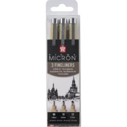 Zestaw cienkopisów Pigma Micron Black - Sakura - czarny, 3 szt.