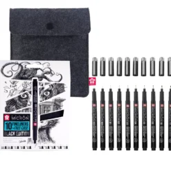 Zestaw cienkopisów Pigma Micron Black z etui - Sakura - 10 szt.