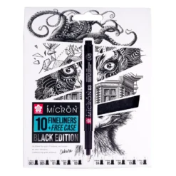 Zestaw cienkopisów Pigma Micron Black z etui - Sakura - 10 szt.