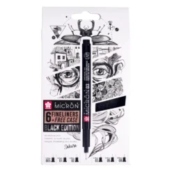 Zestaw cienkopisów Pigma Micron Black z etui - Sakura - 6 szt.