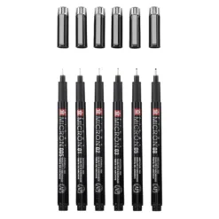 Zestaw cienkopisów Pigma Micron Black z etui - Sakura - 6 szt.