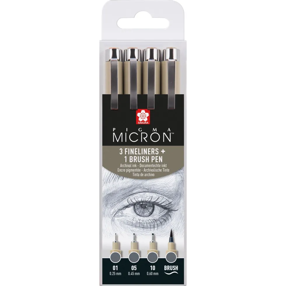 Zestaw cienkopisów Pigma Micron - Sakura - Cool Gray, 4 szt.