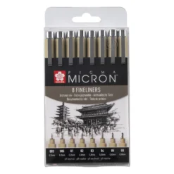 Zestaw cienkopisów Pigma Micron - Sakura - czarne, 8 szt.