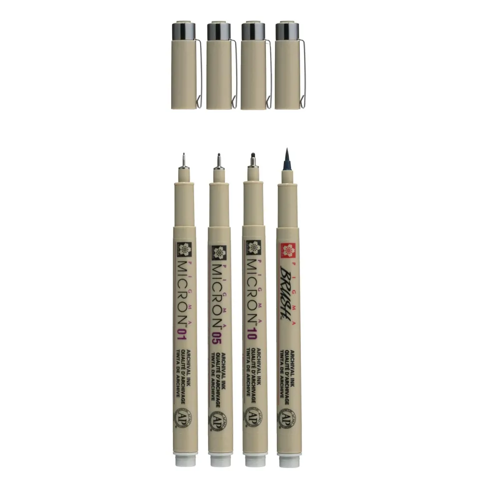 Zestaw cienkopisów Pigma Micron - Sakura - Light Cool Gray, 4 szt.