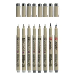Zestaw cienkopisów Pigma Micron - Sakura - szare, 8 szt.