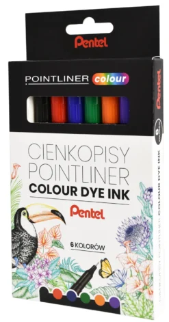 Zestaw cienkopisów Pointliner Colour 0,4 mm - Pentel - 6 szt.