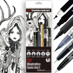 Zestaw do ilustracji Illustration Basic Set 2 Inktober 2025 - Kuretake - 5 szt.
