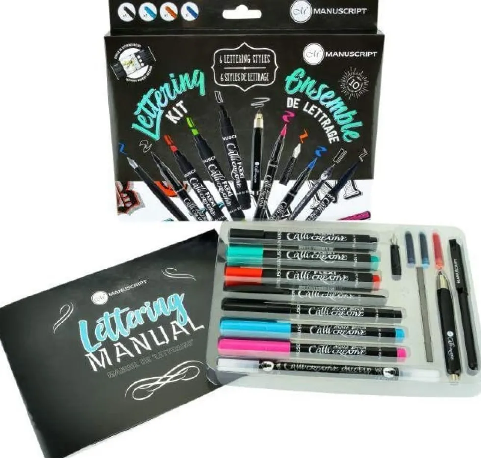 Zestaw do kaligrafii i letteringu z książką - Manuscript - Lettering Kit