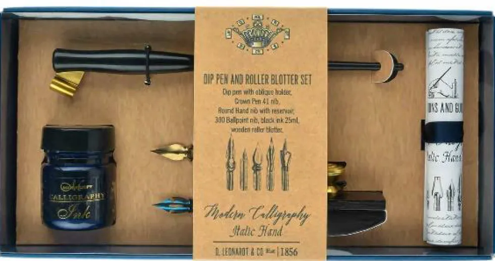 Zestaw do kaligrafii z bibularzem - Manuscript - Pen & Roller Blotter Set