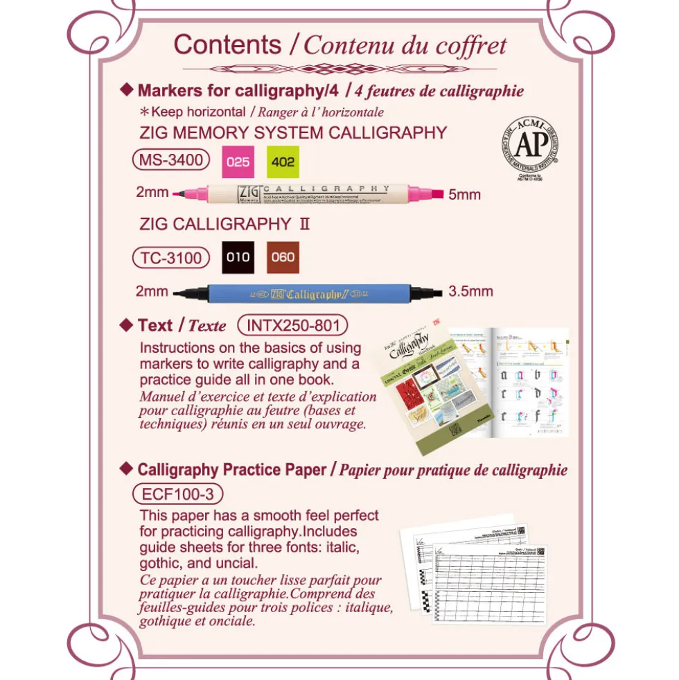 Zestaw do kaligrafii Zig Calligraphy Starter Set - Kuretake - 5 szt.