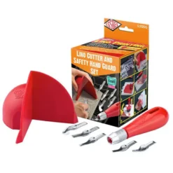 Zestaw do linorytu Lino Cutter and Safety Hand Guard Set - Essdee - 7 szt.