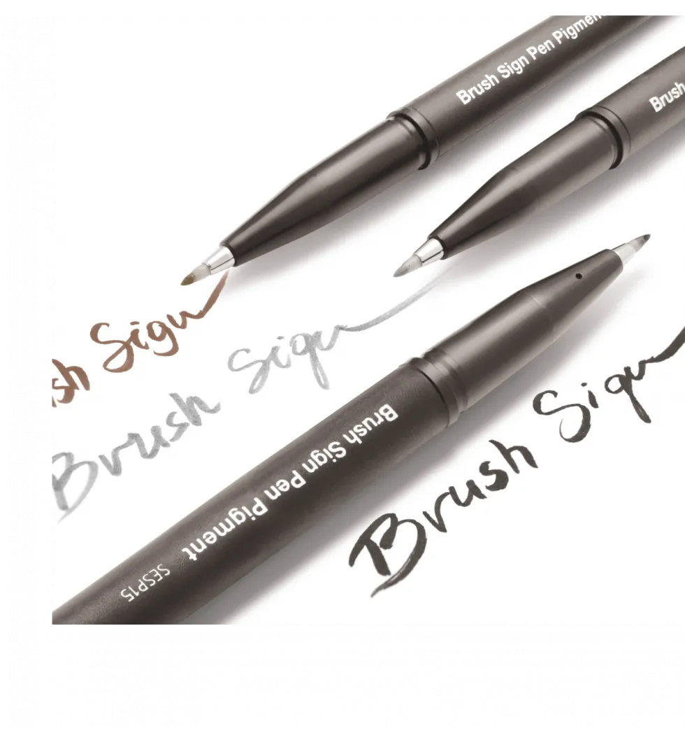 Zestaw do liternictwa Brush Sign - Pentel - Niezmywalne opowieści, 3 szt.