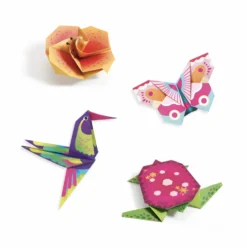 Zestaw do origami - Djeco - Tropiki neonowe, 24 szt.