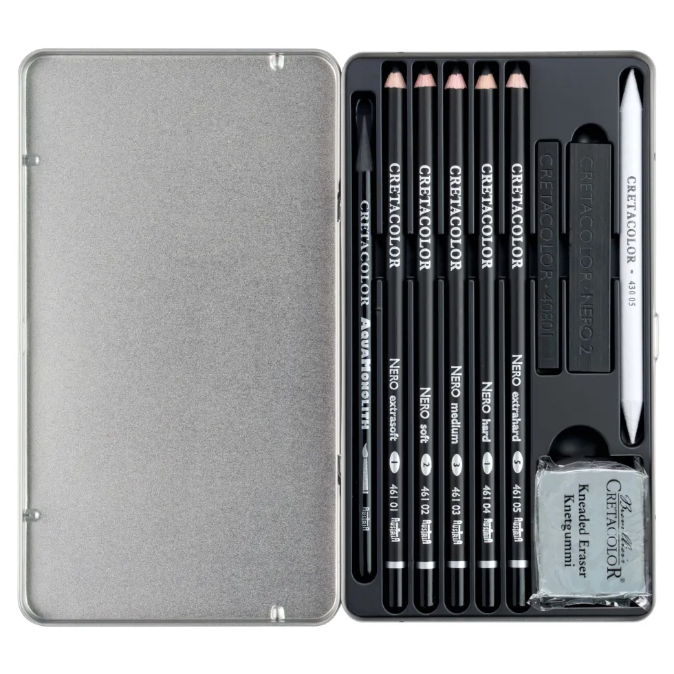 Zestaw do rysowania Deep Black Drawing Set - Cretacolor - 10 szt.