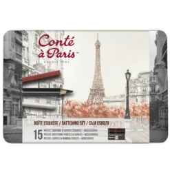 Zestaw do szkicowania z akcesoriami - Conté à Paris - 15 szt.