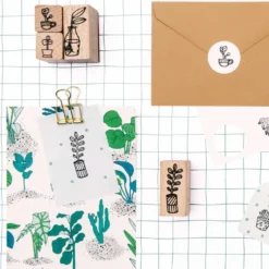 Zestaw drewnianych stempli Hygge Plants - Paper Poetry - 7 szt.