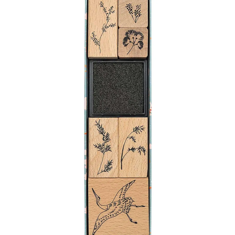 Zestaw drewnianych stempli - Paper Poetry - Japońskie wzory, 6 szt.