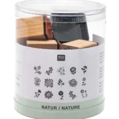 Zestaw drewnianych stempli - Rico Design - natura, 15 szt.