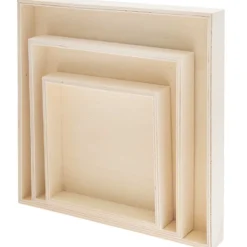 Zestaw drewnianych tacek - Rico Design - kwadratowe, 3 szt.