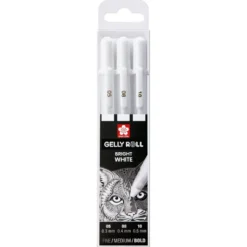 Zestaw długopisów żelowych Gelly Roll - Sakura - białe, 3 szt.