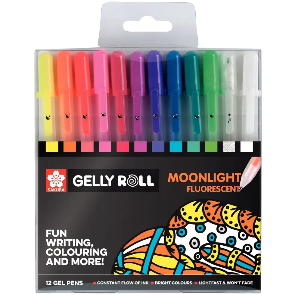 Zestaw długopisów żelowych Gelly Roll - Sakura - Moonlight, 12 szt.