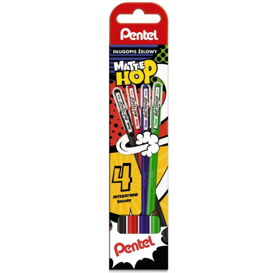 Zestaw długopisów żelowych Mattehop - Pentel - 4 kolory