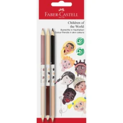 Zestaw dwustronnych kredek Grip, edycja Children of the world - Faber-Castell - 3 szt.
