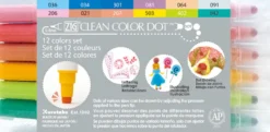 Zestaw dwustronnych pisaków Zig Clean Color Dot - Kuretake - 12 szt.