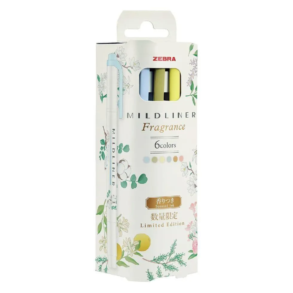 Zestaw dwustronnych zakreślaczy Mildliner Fragrance - Zebra - 6 szt.