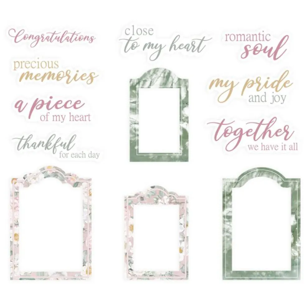 Zestaw elementów Frames and Words - Piątek Trzynastego - Precious 12 szt.