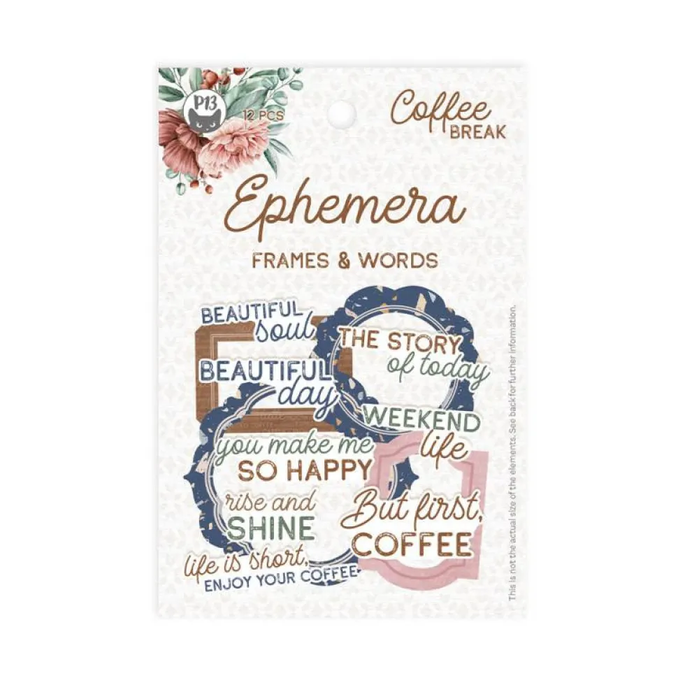 Zestaw elementów Frames & Words - Piątek Trzynastego - Coffee Break 12 szt.