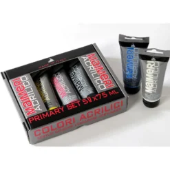 Zestaw farb akrylowych Acrilico Primary - Maimeri - 5 x 75 ml