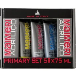 Zestaw farb akrylowych Acrilico Primary - Maimeri - 5 x 75 ml