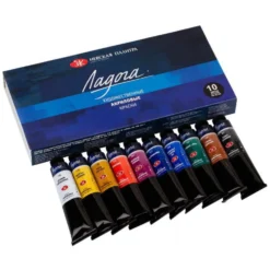 Zestaw farb akrylowych Ładoga - St. Petersburg - 10 kolorów x 46 ml