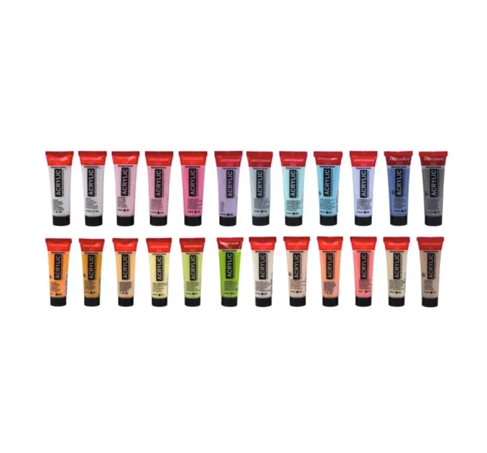 Zestaw farb akrylowych - Amsterdam - Soft Colors, 24 kolory x 20 ml