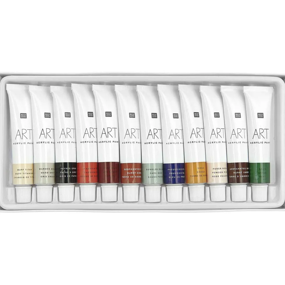 Zestaw farb akrylowych ART Earthy Colors - Rico Design - 12 kolorów x 12 ml