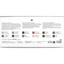 Zestaw farb akrylowych ART Earthy Colors - Rico Design - 12 kolorów x 12 ml