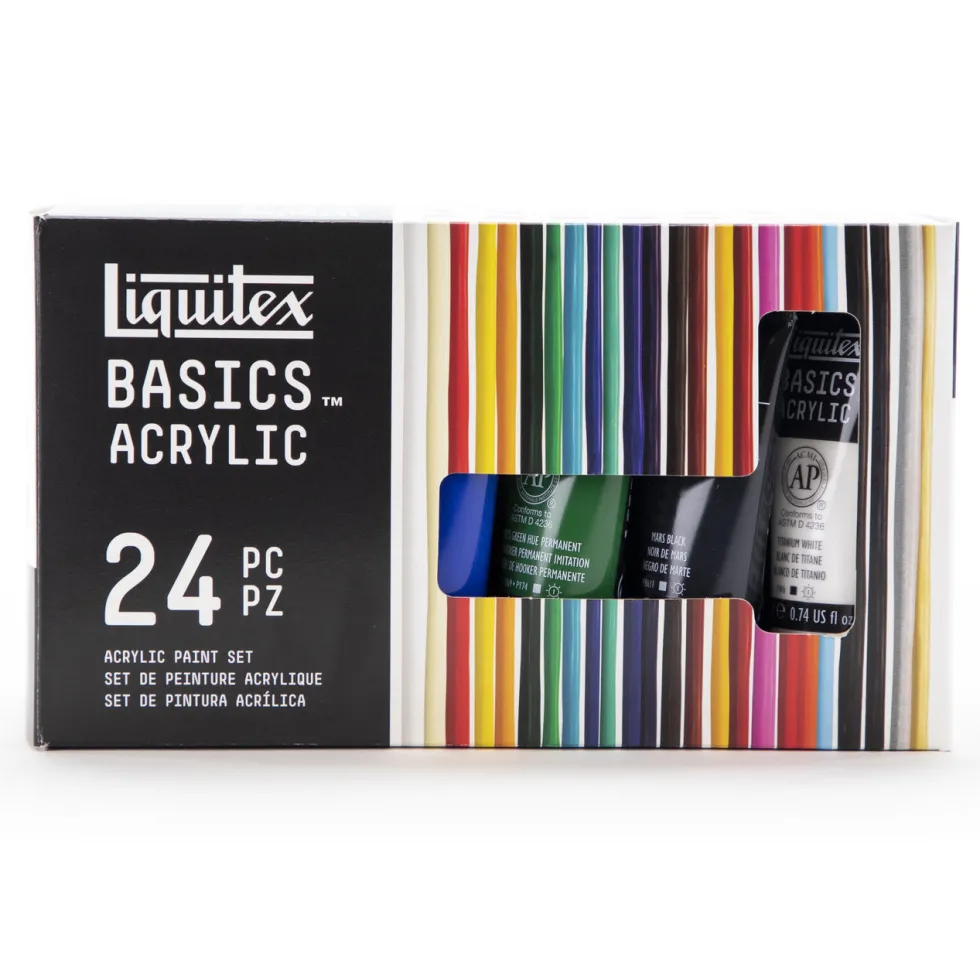 Zestaw farb akrylowych Basics Acrylic - Liquitex - 24 kolory x 22 ml