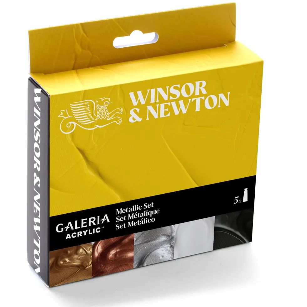 Zestaw farb akrylowych Galeria - Winsor & Newton - Metallic 6 szt.