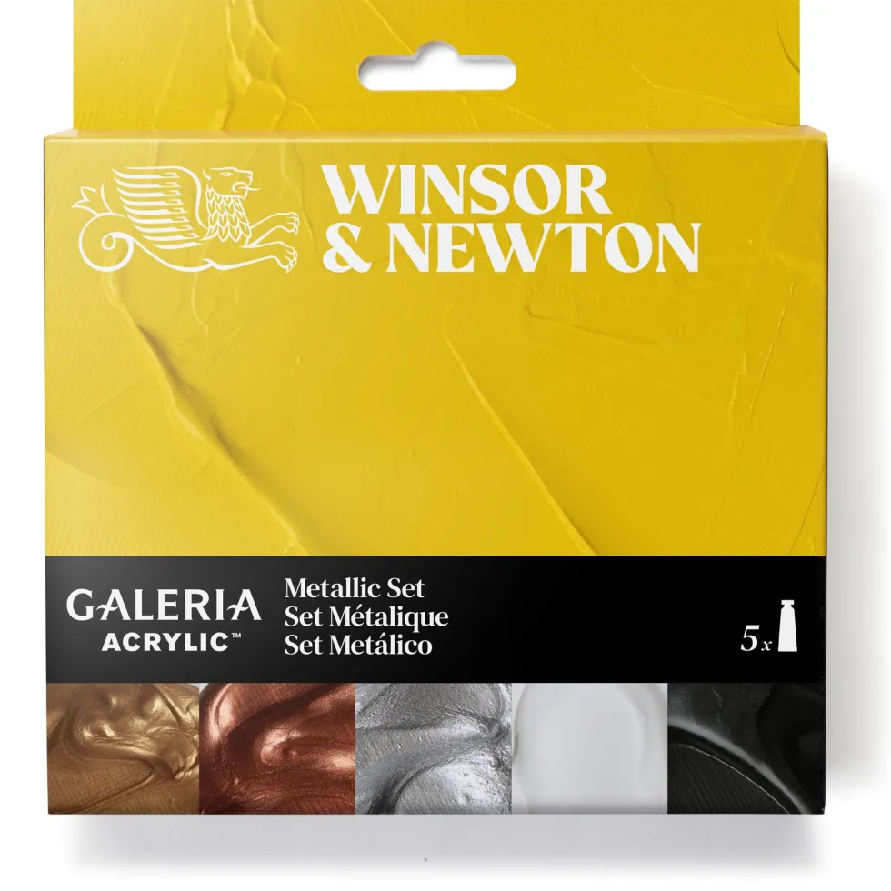 Zestaw farb akrylowych Galeria - Winsor & Newton - Metallic 6 szt.