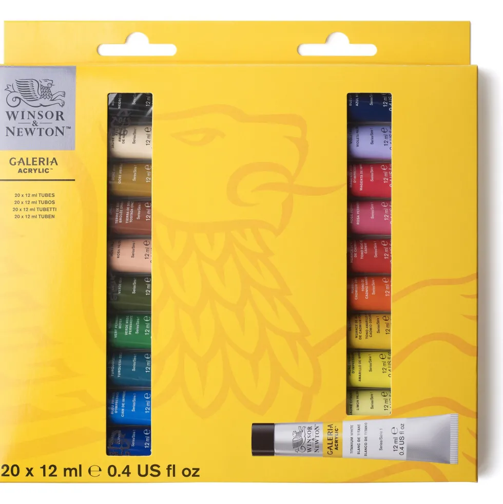 Zestaw farb akrylowych Galeria - Winsor & Newton - 12 ml x 20 szt.